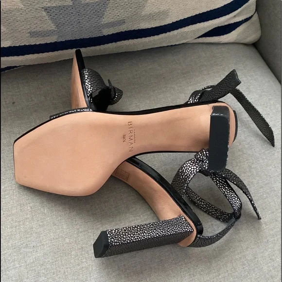 Alexandre Birman clarita 85 square pilar metallic Graphite/black 39.5 NWB